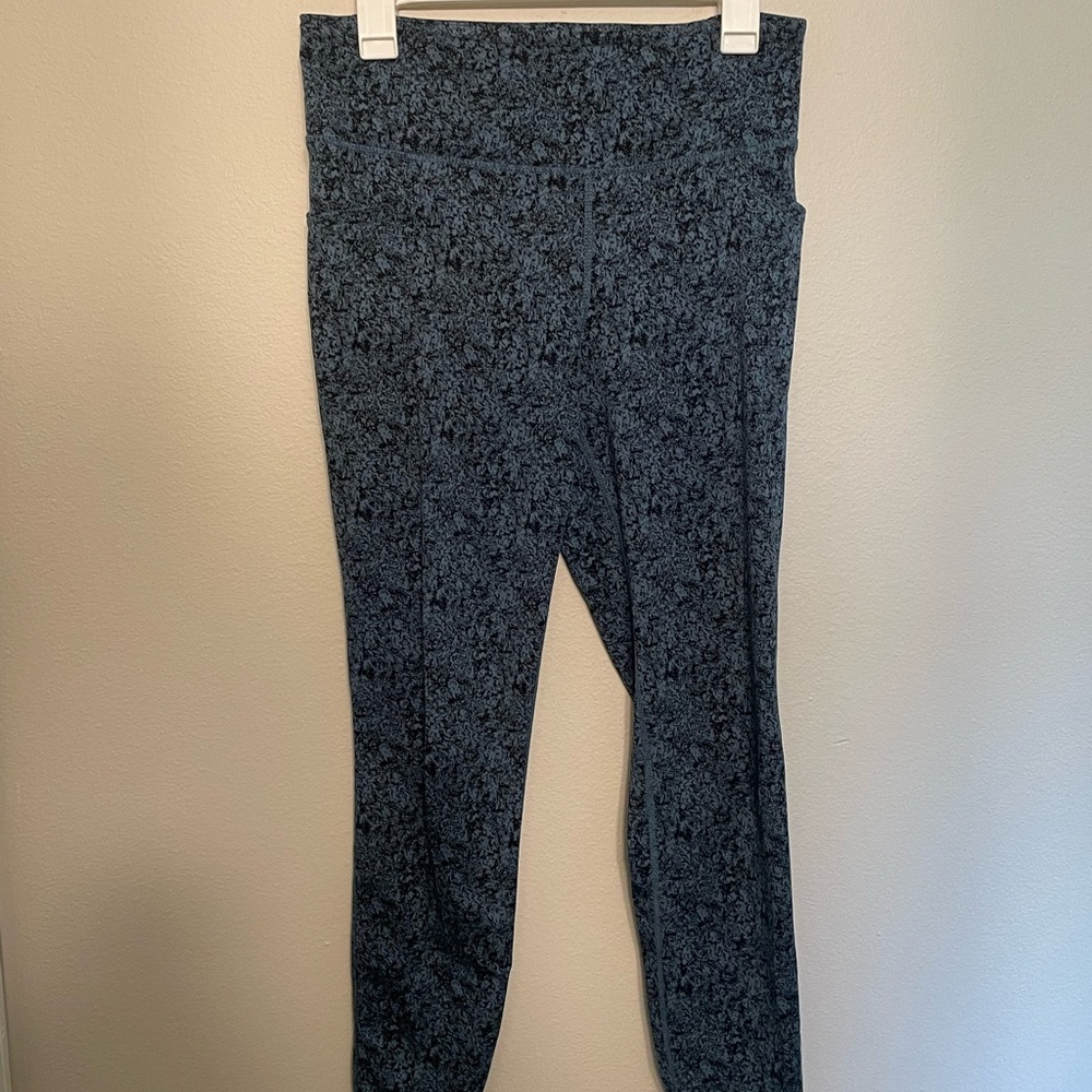 Women's Black Blue Textured Pants